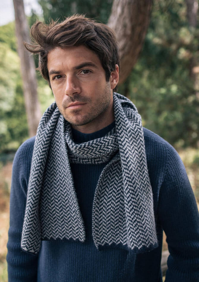 likemary Echarpe Homme Hiver Laine - Foulard Luxe - Classic